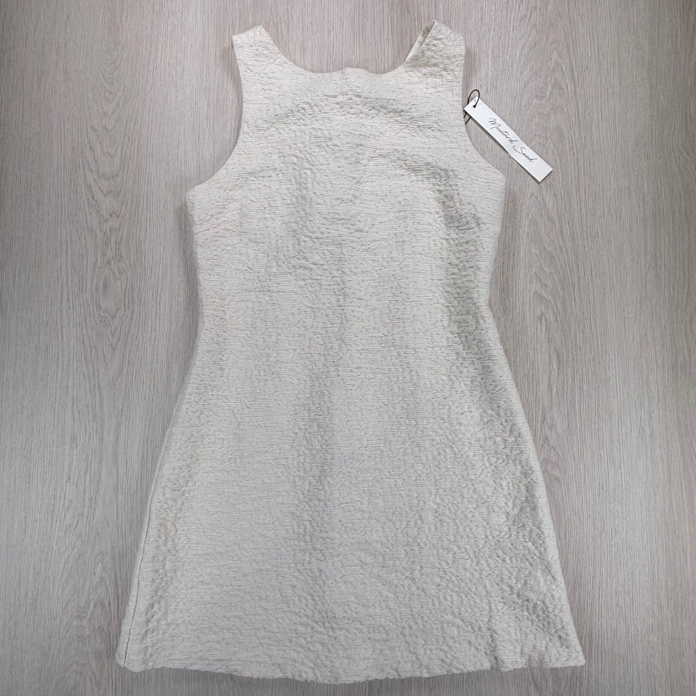 NWT Neutral Soul Textured Sleeveless A-Line Dress Ivory Cottagecore Size S